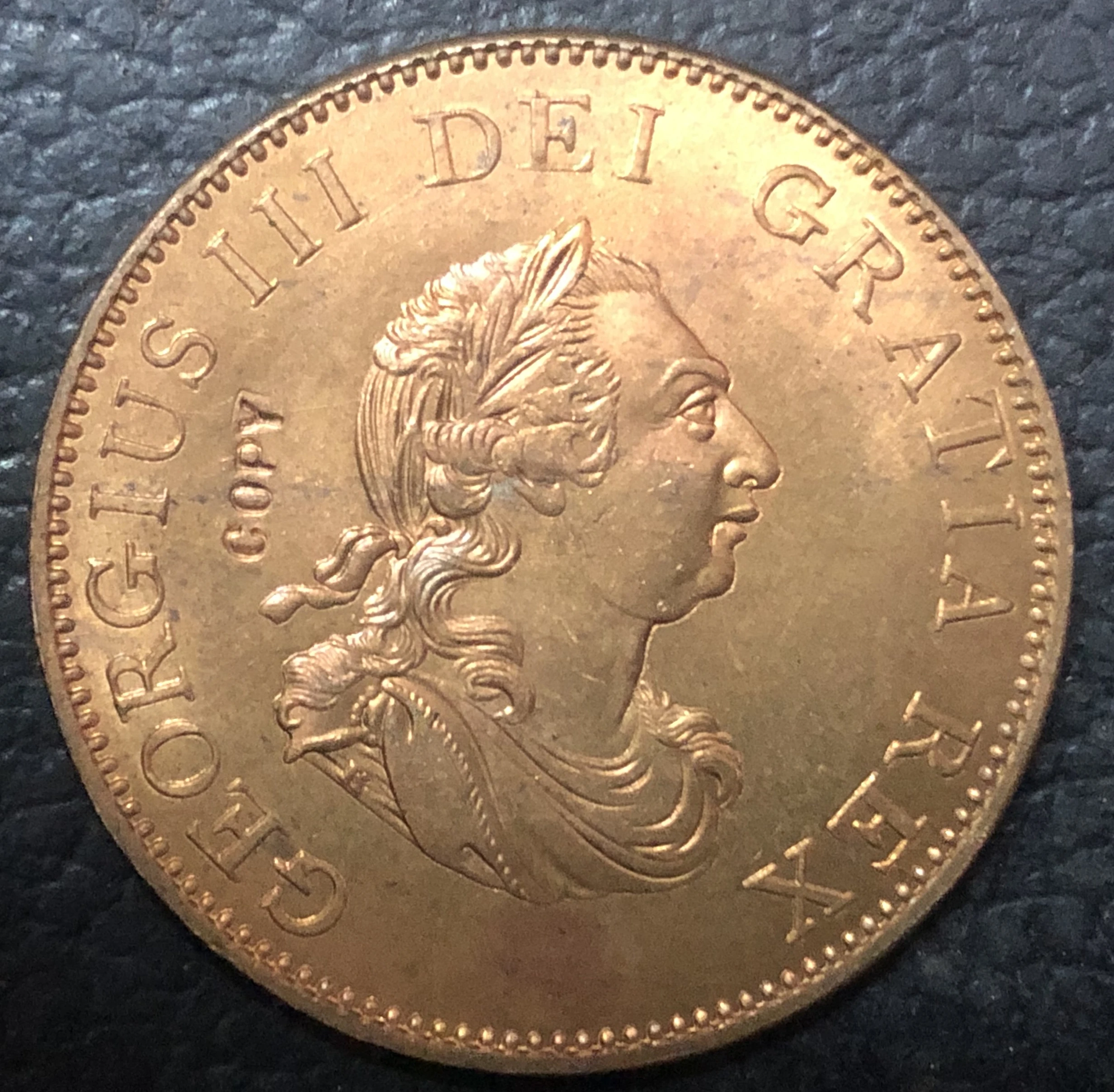 

1799 United Kingdom Half Penny - George III Copper Coin 30MM