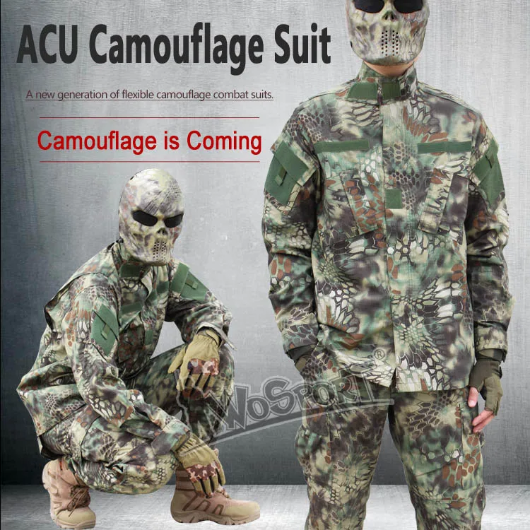 

WOSPORT Tactical ACU Camouflage Clothing Army Military Combat Highlander Airsoft Uniform Hunting Clothes
