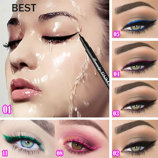 New Cheap Makeup Colorful Matte Liquid Eyeliner Pencils Long Lasting Natural Black Blue Party Waterproof Pigments Eye Liner Pen