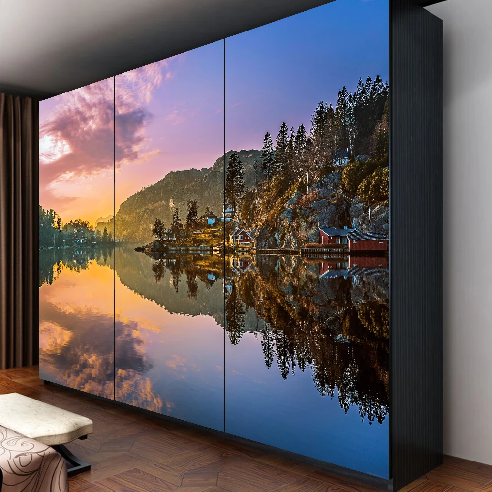 Yazi kundengebundene größe pvc tapete wandbild schlafzimmer kleiderschrank schiebetüren schranktür aufkleber fensterglas film 1