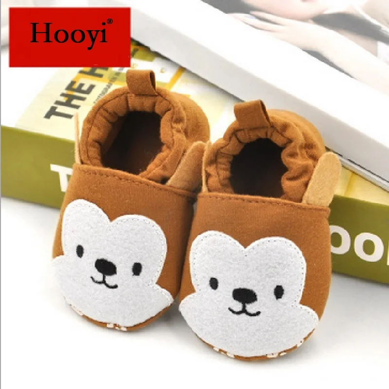 Hooyi/Обувь для маленьких мальчиков с изображением животных; обувь для новорожденных; От 0 до 2 лет; ботинки для маленьких девочек; Bebe; носки для маленьких мальчиков; хлопковая обувь с вышивкой