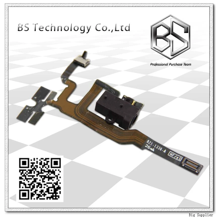 10pcs lot Wholesale Audio Headphone Jack Volume Flex Cable for iPhone 4S Free Shipping