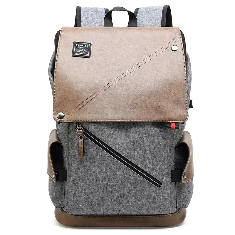 

FGGS-Enlarge Backpack USB External Charge 15.6 Inch Laptop Backpack Shoulders Men Anti-theft Waterproof Travel Backpack