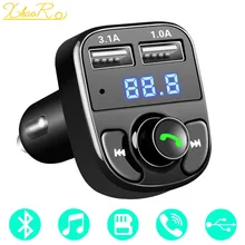 XhaoR Bluetooth автомобильный комплект fm-передатчик MP3-плеер с светодиодный двойной USB 4.1A быстрое зарядное устройство дисплей напряжения Micro SD TF воспроизведение музыки