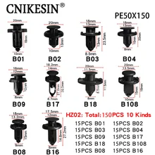 CNIKESIN 150 шт. смешанные крепеж Пластик заклепки фиксирующий винт