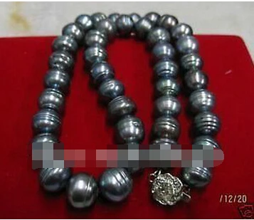 

Free shipping >>@ 1796 11-12 MM18'' FRESHWATER BAROQUE BLACK PEARL NECKLACE
