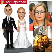 Свадебная Статуэтка торт Топпер на заказ bobblehead от свадебных фотографий вечерние украшения свадебные ручной работы Bobblehead китайские поставщики