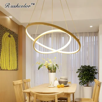

Modern Pendant Lights For living room foyer room 1/2/3 Circle Rings acrylic aluminum body LED Pendant Lamp fixtures home
