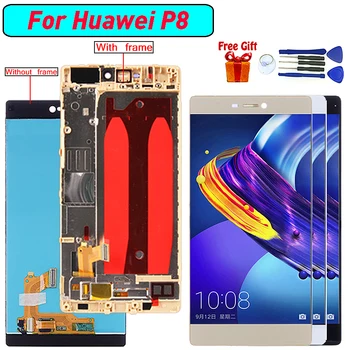

For Huawei P8 Display LCD Screen Digitizer Assembly For Huawei P8 display module lcd screen with frame Black White Gold