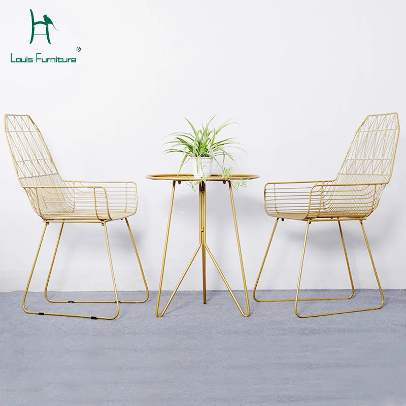 

Louis Fashion Garden Sets Scandinavia Modern Iron Art Balcony Chair Simple Tea Table Combination Outdoor Courtyard Outdoor