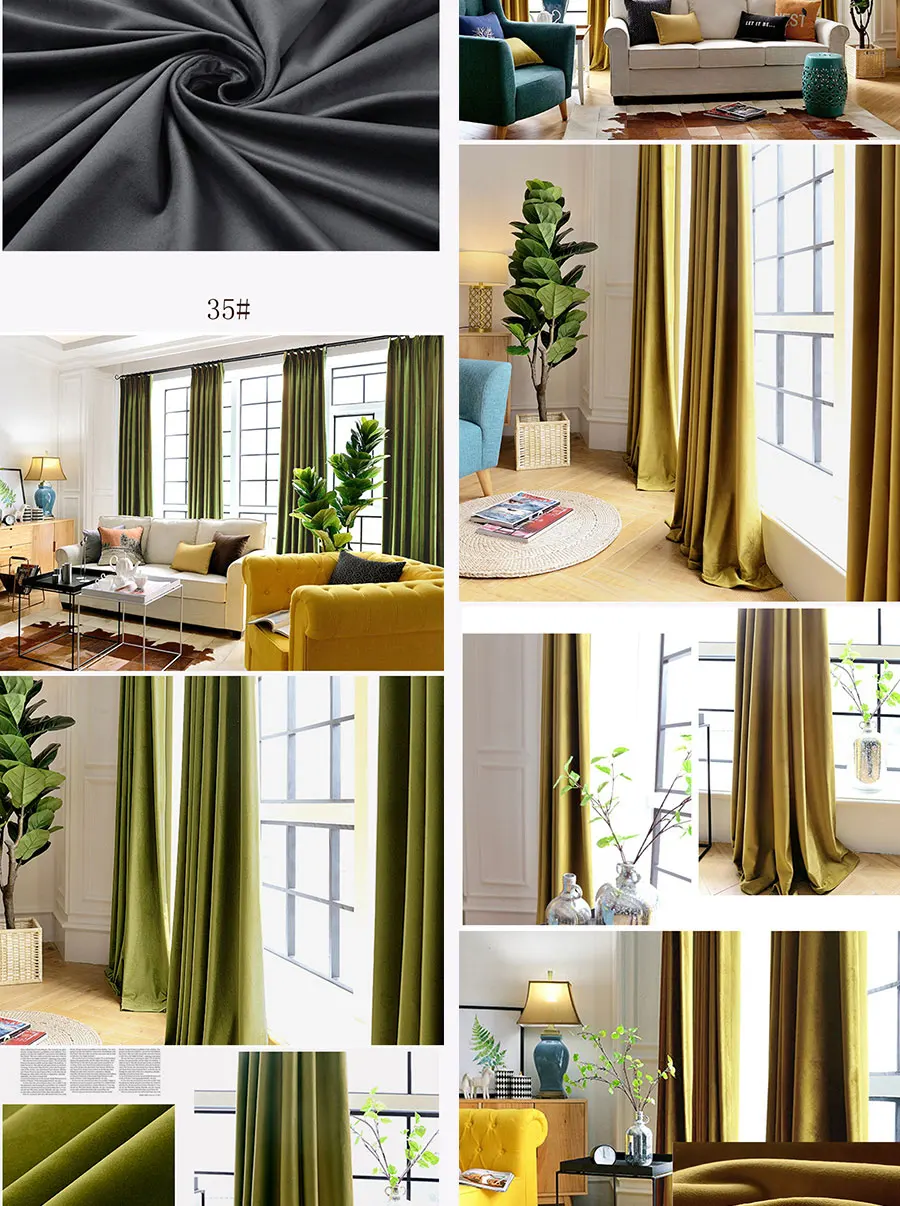 Soft Touch Velvet Blackout Windows Curtain Drape Panel