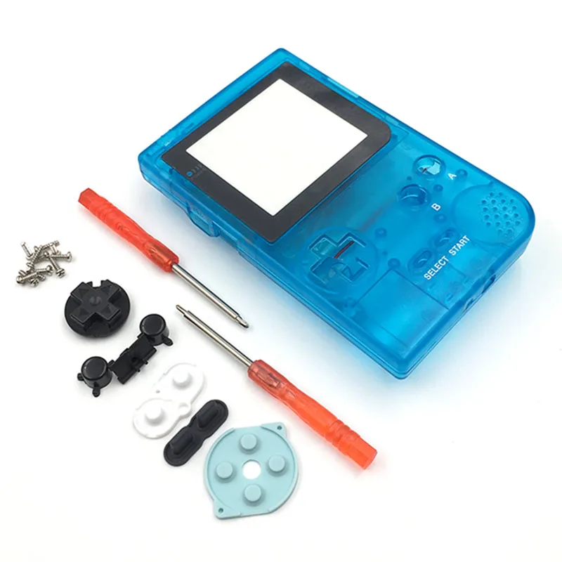 Полный Чехол, корпус, Замена корпуса для игровой консоли Gameboy Pocket для GBP, серый чехол с кнопками, комплект