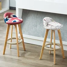 Барный стул Nordic современный минималистский дома твердая деревянный барный табурет высокое барный стул спинки стул отдыха