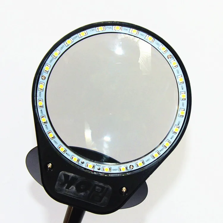 СВЕТОДИОДНЫЙ Лупа с подсветкой 5X100 мм металлический шланг увеличительное стекло Настольная лампа для чтения светильник с зажимом Прямая поставка