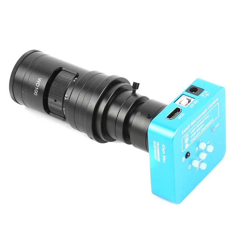 Промышленный видеомикроскоп 34MP 2K 1080P 3400W HDMI USB камера + 8X 200X FHD C зум объектив для