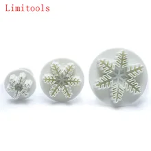 Снежинка для выпечки тортов с помадной начинкой декоративная линейка 3 шт./компл. сахара Резак Пресс-формы, Рождественский Подарочный инструменты для украшения торта