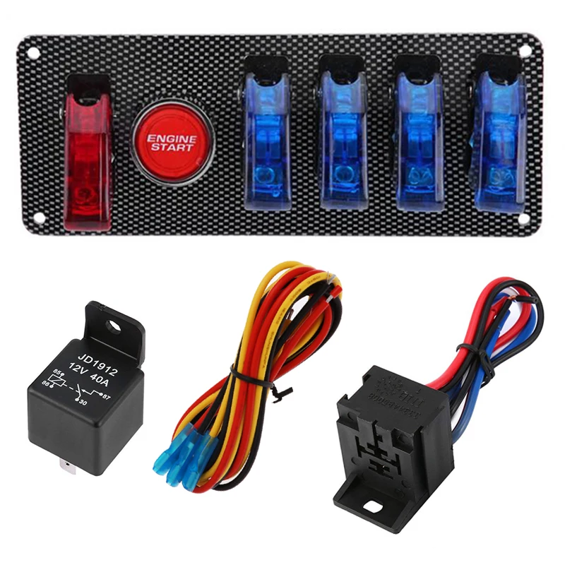 DC12V 20A СВЕТОДИОДНЫЙ Переключатель зажигания панель для спорта гонок запуска