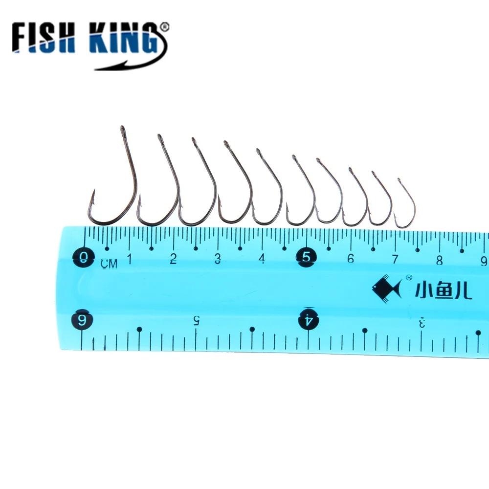 FISH KING Size3-Size12 Катана 50 шт./лот рыболовный крючок из углеродистой стали с фидером рыболовные снасти