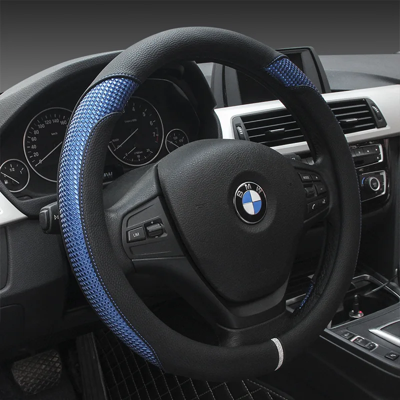 

Black Leather Convenience Car Steering Wheel Cover for BMW E39 E46 325i E53 X5