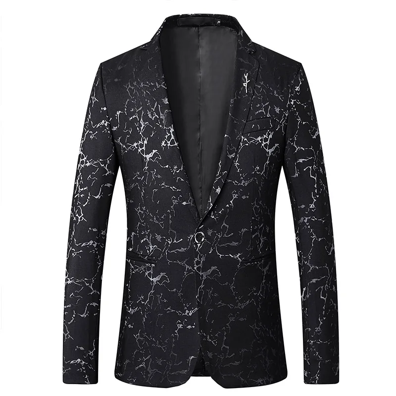 

2019 spring new suit blazers for men luxcry single button men casual suit blazer long sleeve party blazer