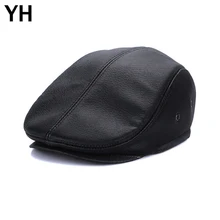 Стиль, Брендовые мужские береты из натуральной воловьей кожи, повседневные береты из натуральной кожи, зимняя теплая шапка из воловьей кожи s