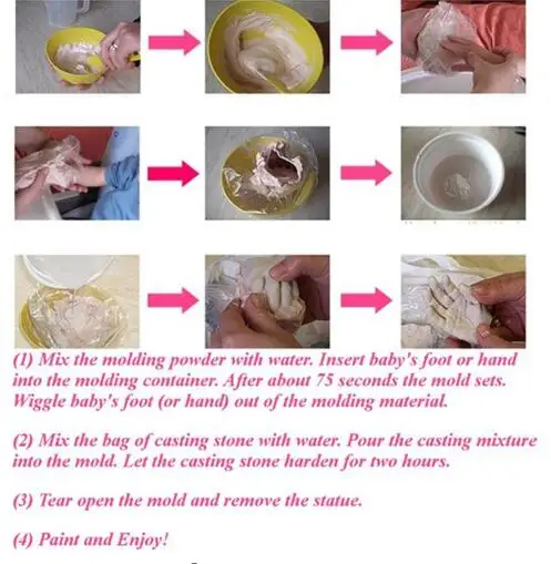 Baby 3D Hand & Foot Print mold powder Plaster Casting Kit Handprint Footprint Keepsake Gift Baby Growth Memorial Baby 3D Hand & Foot Print mold powder Plaster Casting Kit Handprint Footprint Keepsake Gift Baby Growth Memorial