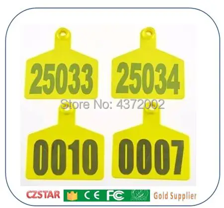 

Lowest Cost Rfid Animal Ear Tag UHF 860-960MHZ read range 5cm-5meters can read and rewrite for farm Livestock Animal