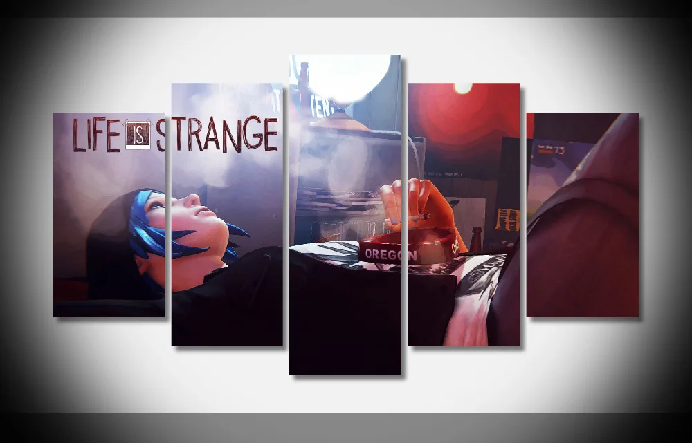 

8281 life is strange girl blue cigarette poster Framed Gallery wrap art print home wall decor wall picture Already to hung