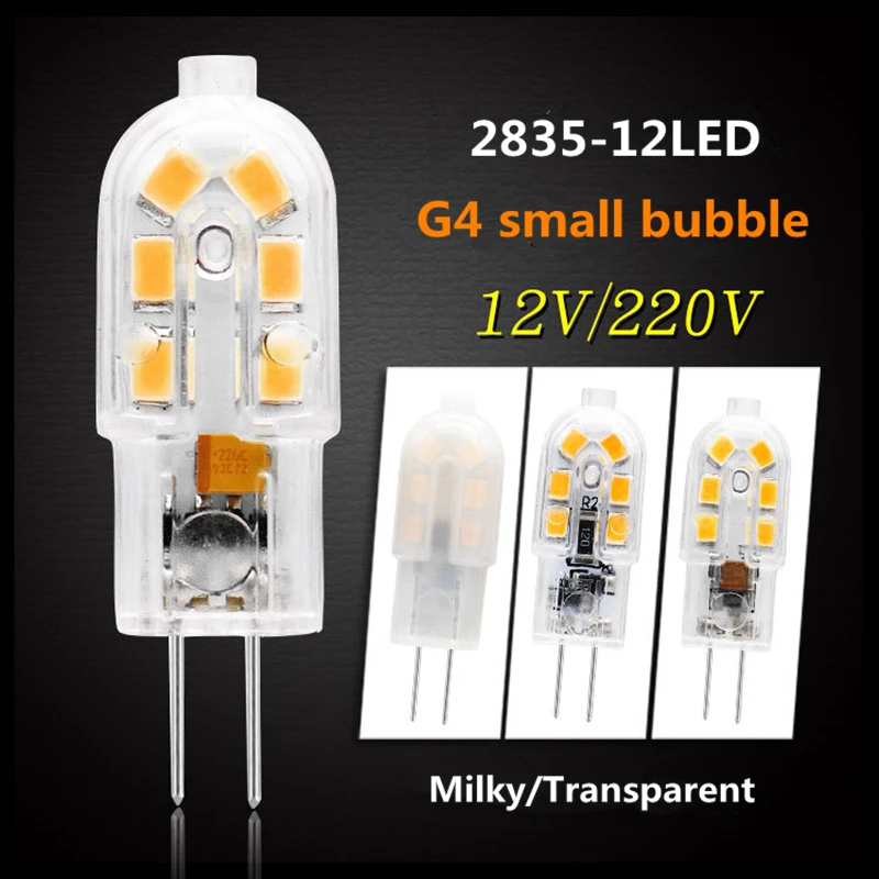 

2pcs G4 LED Lamp LED Bulb Corn Light AC 220V DC 12V SMD2835 Chandelier Lighting Replace Halogen Lamps for Crystal Chandelier