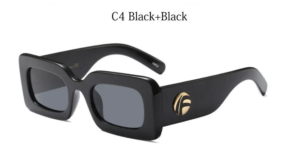 Квадратные роскошные солнцезащитные очки для женщин, фирменный дизайн, большая оправа, солнцезащитные очки для мужчин,, Ретро стиль, прямоугольные очки для девушек, UV400 - Цвет линз: C4 Black  Gray