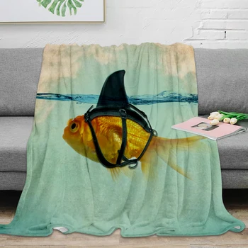 

Brilliant DISGUISE - Goldfish with a Shark Fin Throw Blanket Blankets For Beds