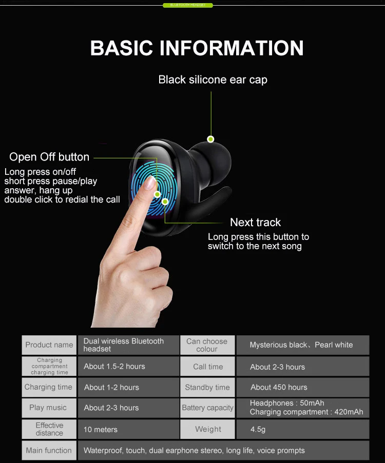 T2C TWS Wireless Mini Bluetooth Earphone (12)