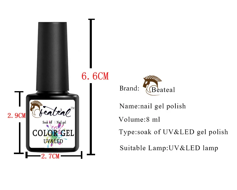 Beateal Gel Lucky Nail Polish Vernis Semi Permanant UV Gel Varnish Hybrid Long Lasting Soak Off Glitter Gel Stickers For Nails