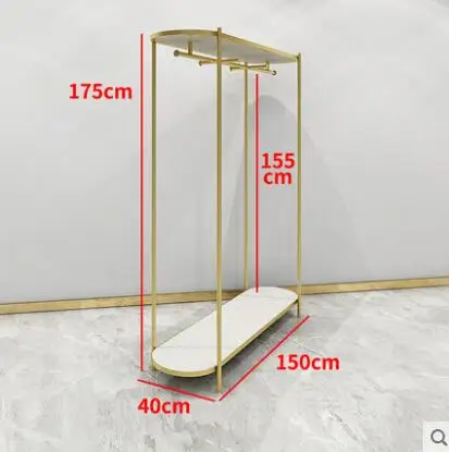 Новая модная одежда магазинный демонстрационный стеллаж для выставки товаров, простые золотые пол-стиль Женская Одежда для хранения данных на стене - Цвет: 19