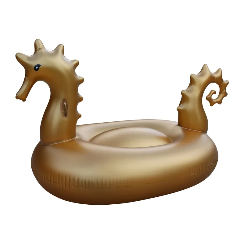 275cm 108 Inch Swimming Pool Giant Inflatable Gold Seahorse Pool Float