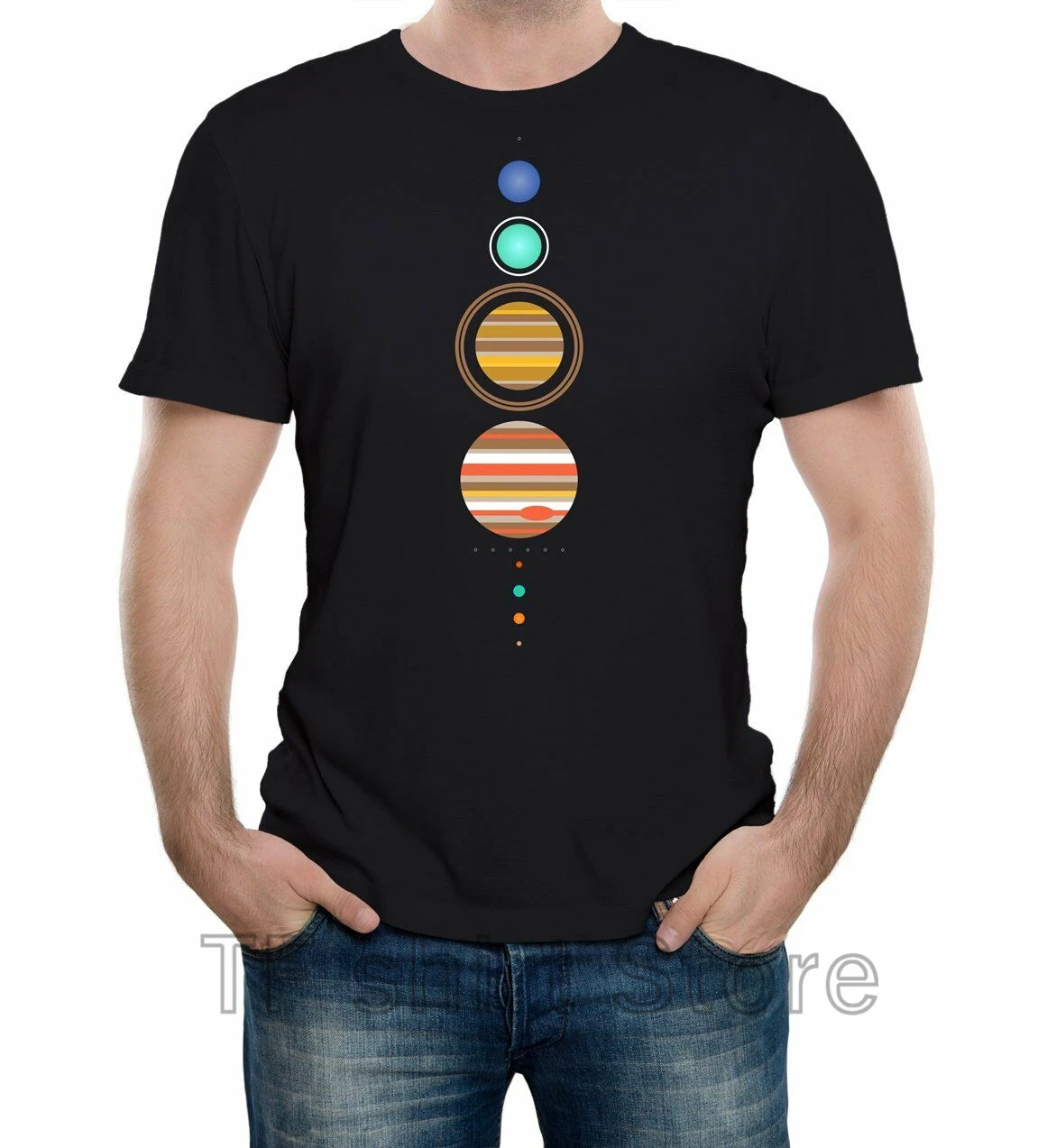 

Funny Print Men T shirt Women cool tshirt Solar System T-Shirt - Funny t shirt space astronomy fashion retro planets cool