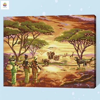 

Giraffe Zebra Africa Scenery Frameless Digital Painting By Number Acrylic Paint Modern Wall Art Canvas Painting Home Deco Deal