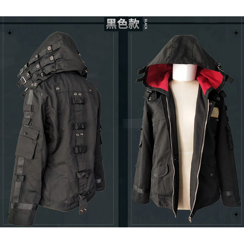  Game PUBG Playerunknown's Battlegrounds Cosplay Costumes Child Adult Hooded Coat Jacket Black White