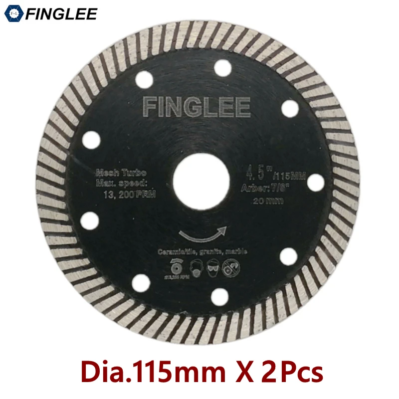 

2pcs 115mm Diamond Hot Pressed Superthin Diamond Turbo Blade Hard Material Ceramic/Tile Granite Cutting Disc Diamond blade