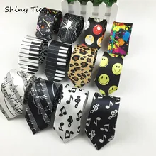 Классический Модный мужской музыкальный галстук праздничный фестиваль с принтом пианино гитара улыбающееся лицо полиэстер 5 см ширина галстук