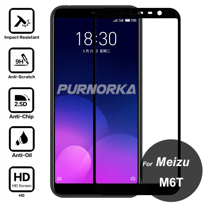Для Meizu M6T полное покрытие Экран протектор 3D с уровнем твердости 9 H закаленное