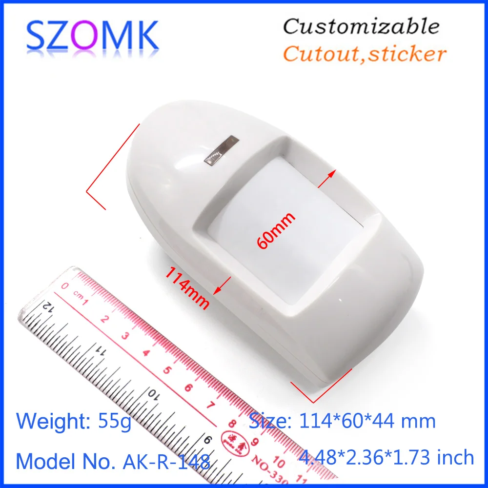 szomk new PIR motion plastic enclosure for electronics plastic junction housing with bracket plastic instrument housing PIR sensor casing (7)