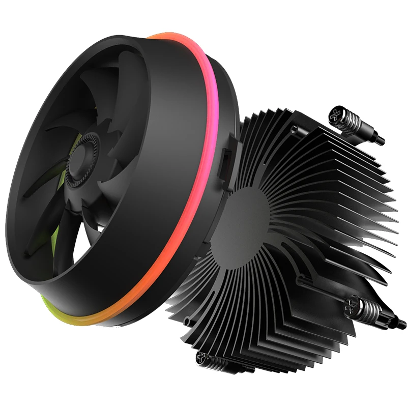 Aigo Shadow CPU RGB Cooler 100 мм 4Pin светодиодный вентилятор Радиатор PC радиатор охлаждающий
