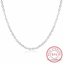 LEKANI, Женские Ювелирные изделия, 925 пробы, серебряное, плоская цепочка, ожерелье, шарм, 2 мм, широкое серебряное ожерелье, 1" 18" 2" 22" 24"