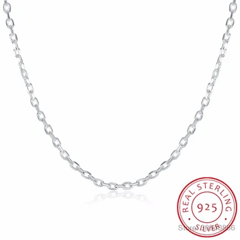 

LEKANI Woman's Fine Jewelry 925 Sterling Silver Flat ROLO Chain Necklace Charm 2MM Wide Silver Necklace 16"18" 20" 22" 24"