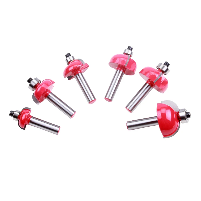 

6pcs/set High Quality Cove Bit With Bearing 8mm shank Dovetail Router Bit Cutter wood working