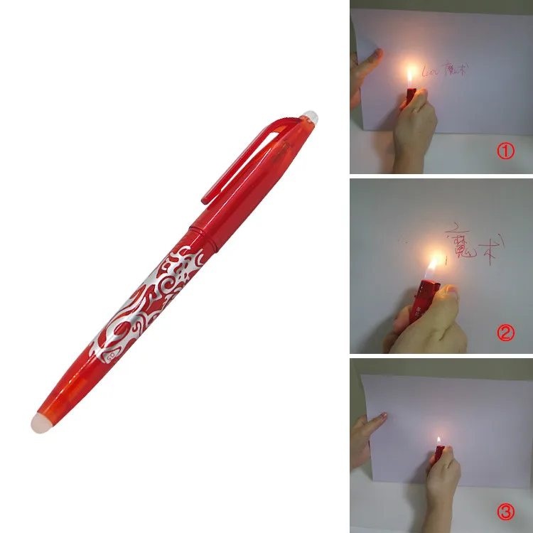 Magic Ink Flame Heating Invisible Vanish Disappear Erasable Ball Pen