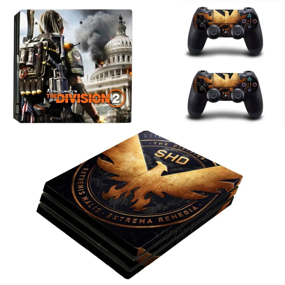 

The Division 2 PS4 Pro Skin Sticker Decal Vinyl for Sony Playstation 4 Console and 2 Controllers PS4 Pro Skin Sticker
