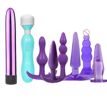 G-Spot Vibrator Anal Beads Plug Massager Sex Toys Set Vibrating Stimulator 8PCS Clitoris Vagina Massager G Spot Dildo