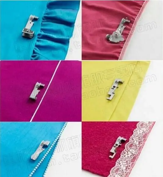 

Singer Overlock Serger 6 presser Feet for 14CG754 14SH654 14U555 14U557 Consew 14TU 14hd854 14sh754 Consew 14TU 1set=6pcs